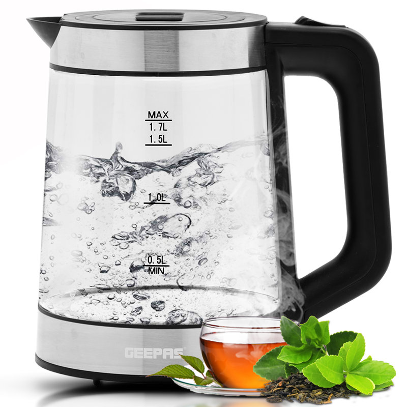 Geepas 1.7L Glass Electric Tea Kettle