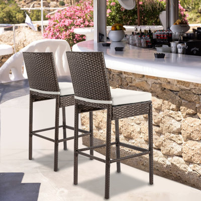 Tabouret de bar en osier pour l'extérieur