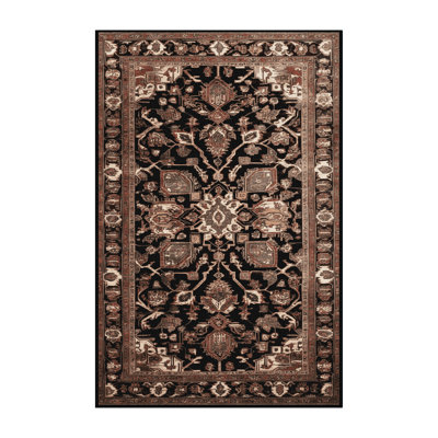Machine Washable Persian Brown Area Rug