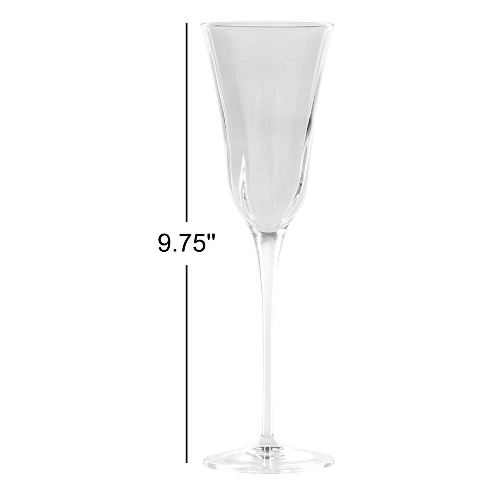 Optical Champagne Flute, Smoke Gray