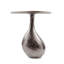 Table de bout à piédestal en fonte d'aluminium et de marbre 22 po
