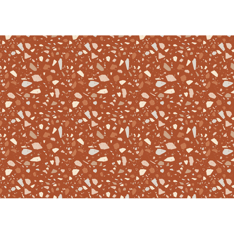 Rovshan Vinyl Machine Printed Area Rug, Rectangle 5'3" x 7'6.6"