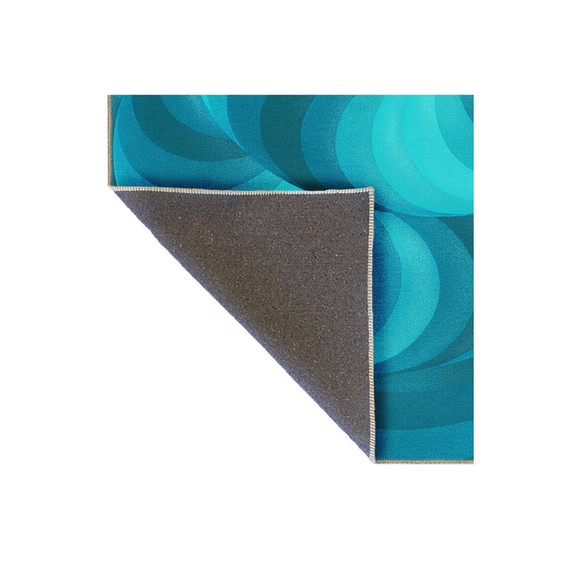 Tapis tissé rétro bleu sarcelle Mosso, 2'6" x 4'11"