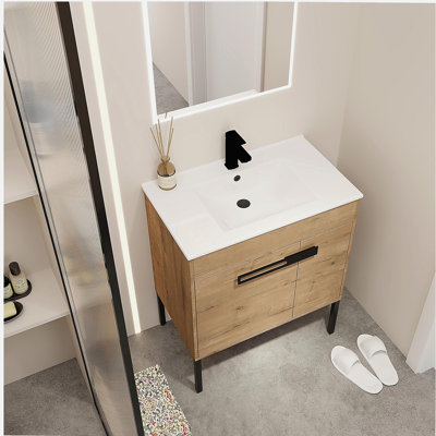 Table de salle de bain de 30 pouces avec lavabo, disponible en table de salle de bain verticale ou suspendue, tailles disponibles 30 * 18 pouces