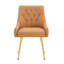 Élégante chaise de salle à manger capitonnée avec poignée en métal et coussin à ressorts