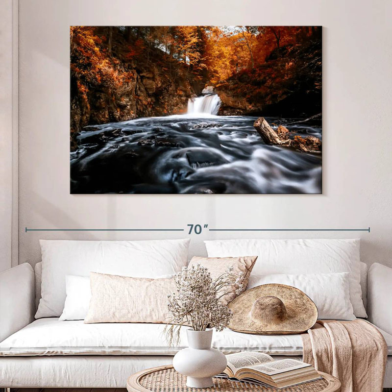 Alvord Doane's Falls Waterfall Scene, 34" H x 51" W