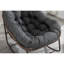 Fauteuil à bascule ergonomique gris pour des moments de détente en plein air. Modèle surdimensionné avec coussins et résistance à la rouille.