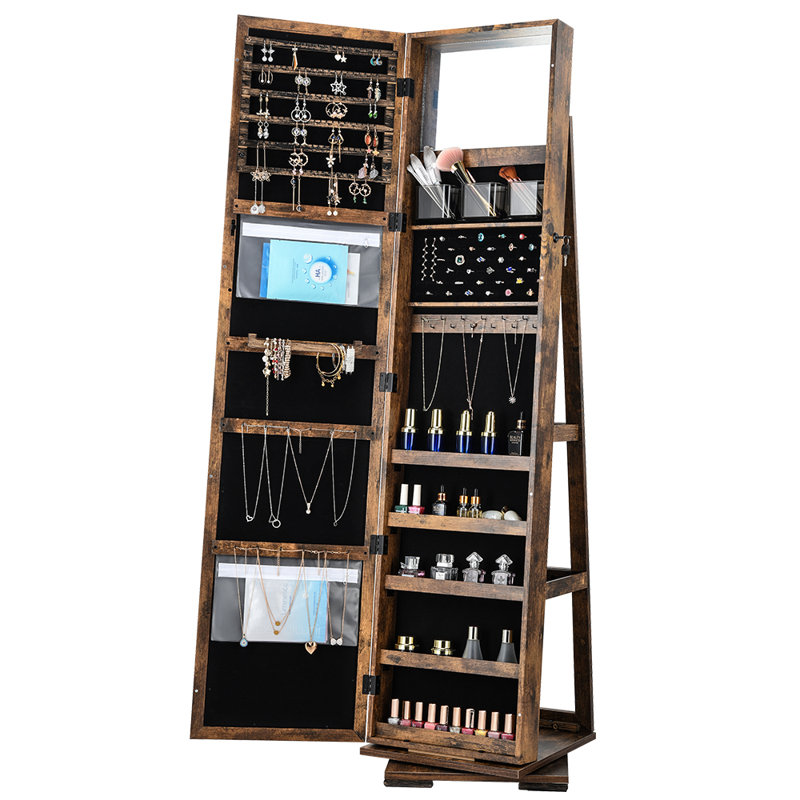 Armoire à bijoux avec miroir Kowal, Brun