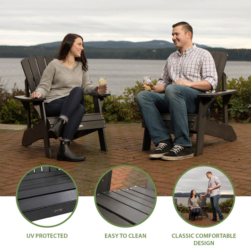 Outdoor Adirondack Chair, Black