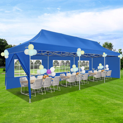 10x30 Heavy Duty Pop Up Canopy Tent with Sidewalls - Commercial/Event/Wedding Waterproof Instant Shelter, UV 50+ Protection & Reinforced Hexagonal Legs, Includes Carry Bag for Portability