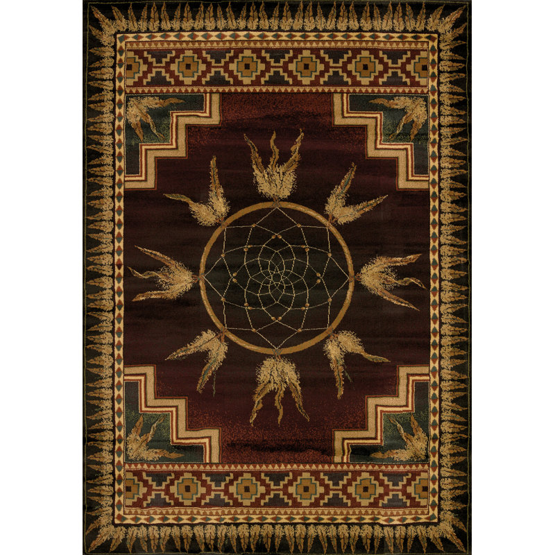 Beige Tapis décoratif sud-ouest Liberty Street, Rectangle 7 pi 10 po x 10 pi 6 po