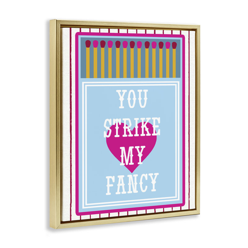 Cadre flottant You Strike My Fancy, design par Lil 'Rue, 31 x 25, Cadre flottant métallique doré