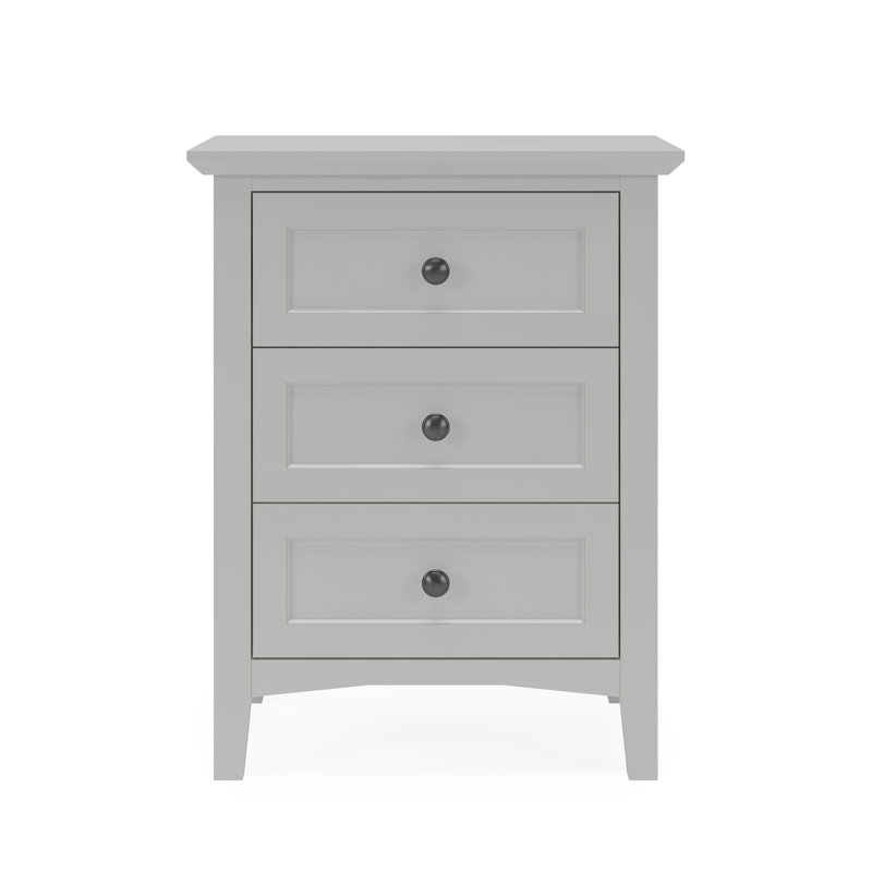 3 Drawer Bedside Table, Grey