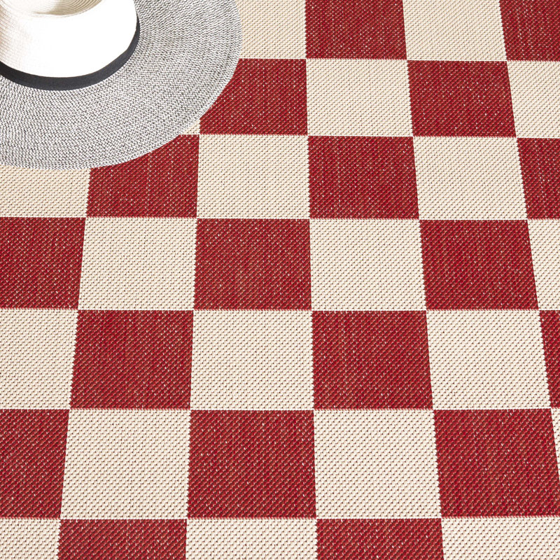 Menko Performance Checkered Rug, Runner 2'3" x 8'