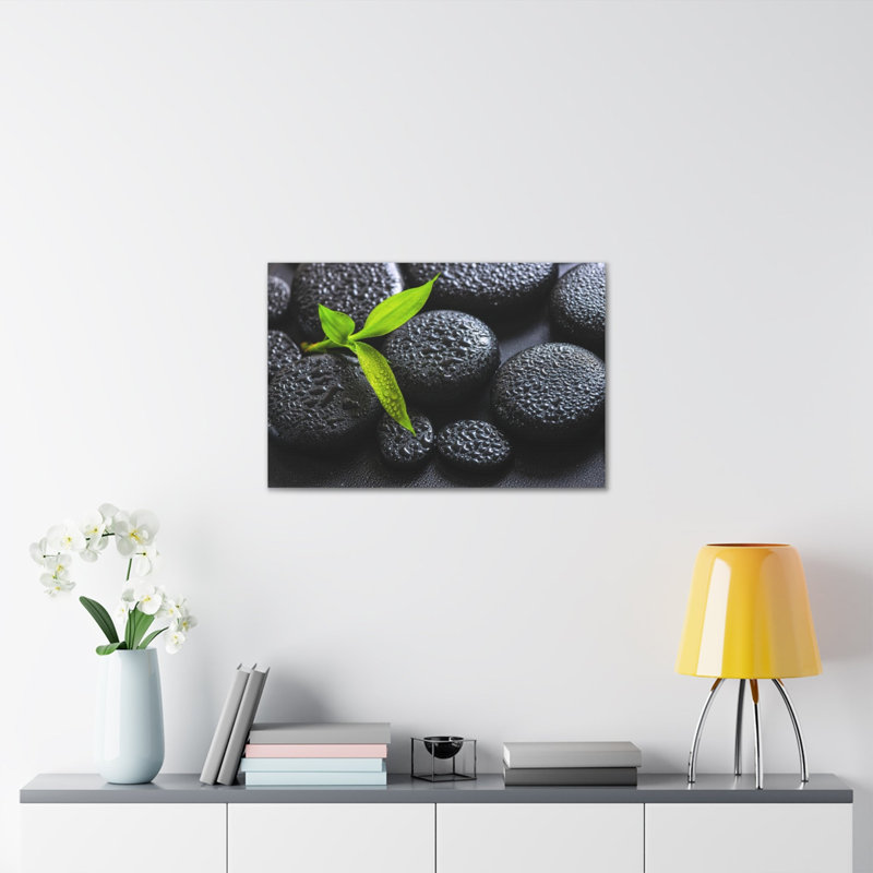 Branche verte, forêt de bambou, art floral sur toile, photographie de nature