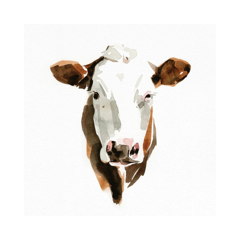 Watercolour Bovine III 1 Piece Wrapped Canvas Wall Art, 66.04 cm H x 66.04 cm W