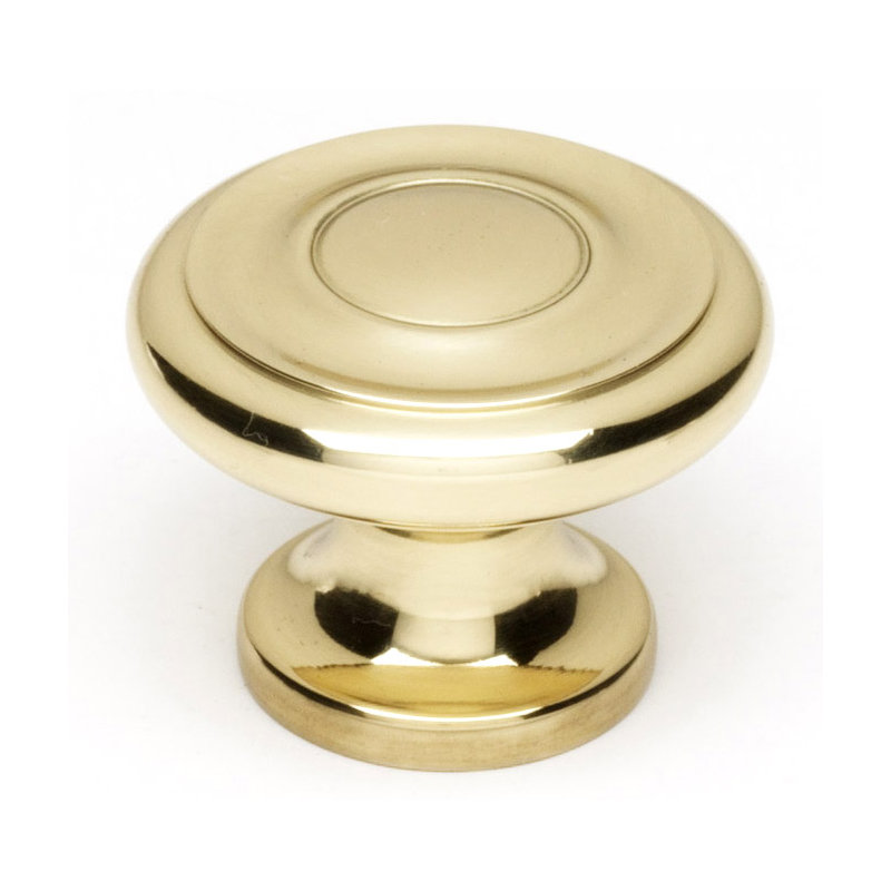 Mushroom Knob, Polished Brass, 1" H x 1.25" W x 0.88" D