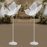 2Pcs Wedding Decoration Elegant Butterfly Floor Lamp Silver White Light