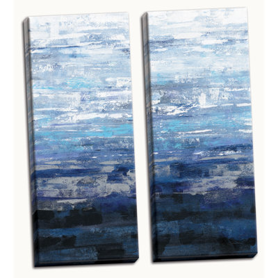 « islandais wave ii & iii », ensemble de 2 reproductions de peintures à l’acrylique