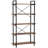 63" Tall  5-Tier Rustic Brown Industrial Metal Bookshelf Unit For Living Room
