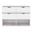 Commode H 30 po, commode 4 tiroirs avec 2 armoires inférieures, commode blanche-177739867