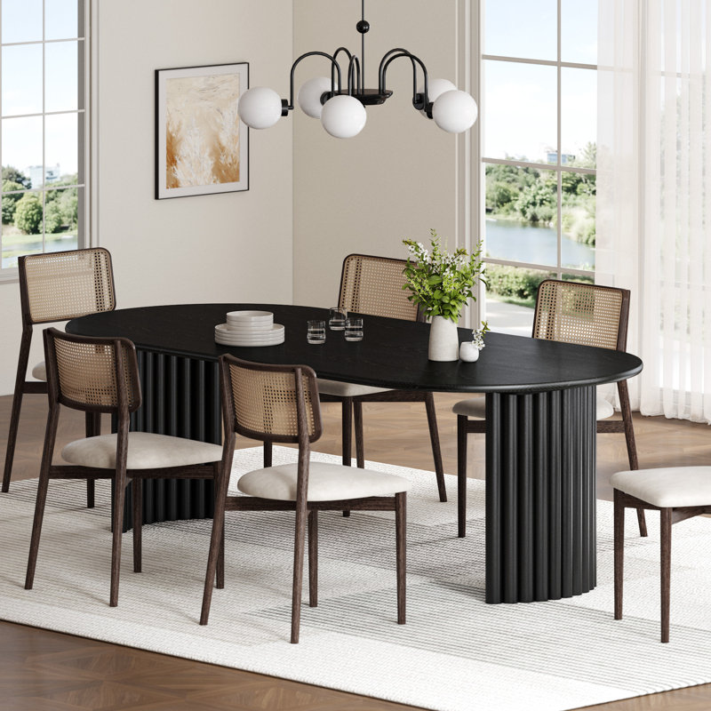 Table de salle à manger H 30 po x l 33,5 po, Noir, noir, noir, noir, H 30 po x L 67 po x l 33,5 po