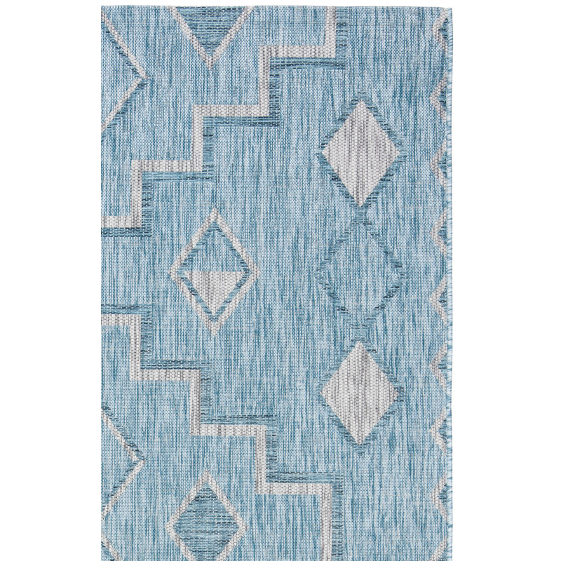 Amarien Geometric Indoor/Outdoor Area Rug, Square 6'7"