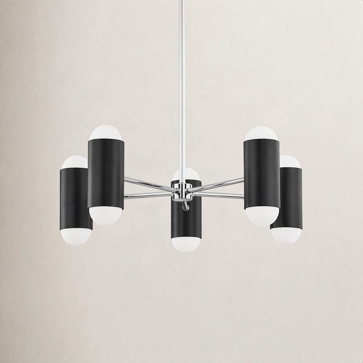 Victoria 10 - Light Sputnik Chandelier, Polished Nickel/Soft Black