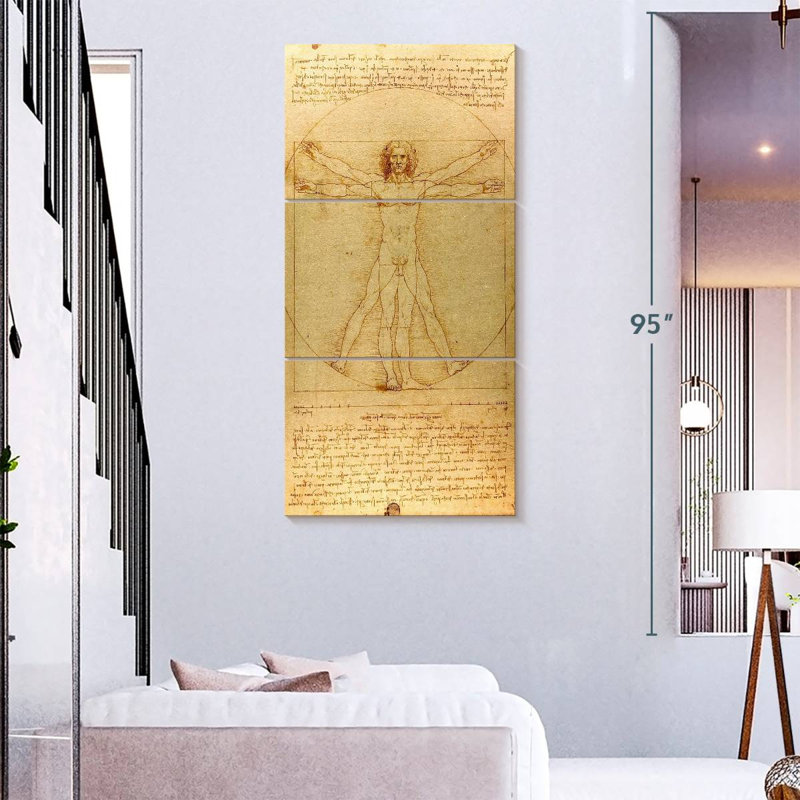 The Vitruvian Man, H 75 po x l 36 po