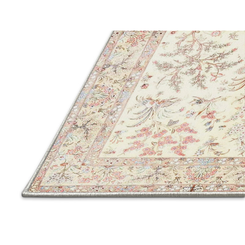 Tapis floral rouge / gris Floral, Rectangle 6 pi x 9 pi