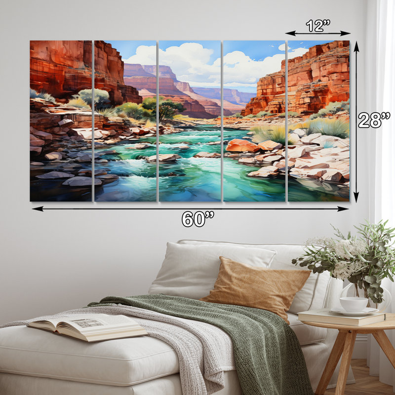 Nevada Canyon River - chef-d'œuvre d'art mural en métal