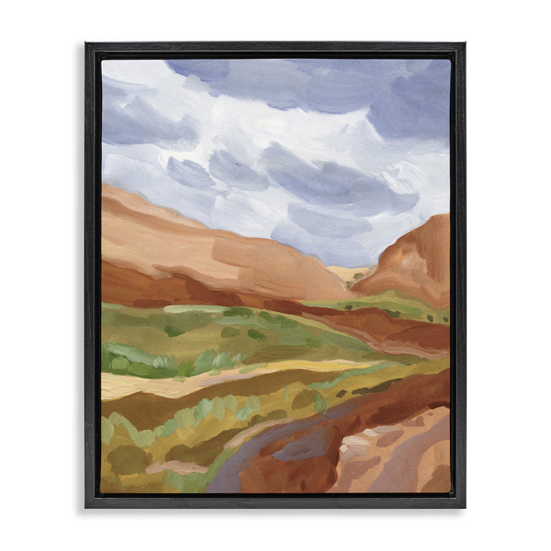 Arizona Perspectives, paysage occidental, cadre encadré noir, art par Victoria Barnes, H 21 po x l 17 po