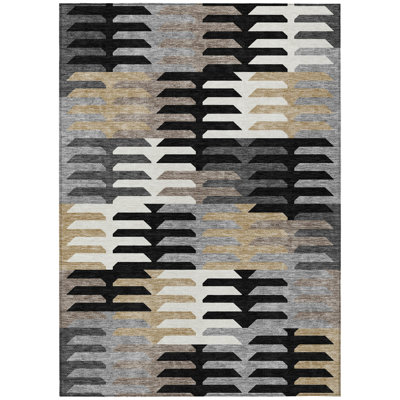 Machine Washable Indoor/Outdoor Aten ACN2328 Geometric Rug