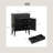 27.6" Wide Fluted Sideboard Cabinet With 2 Drawers And Adjustable Shelves - Black-2113076139