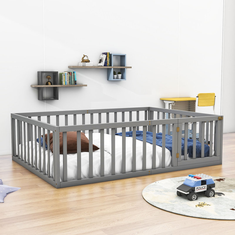 Structure de lit de jour Hendrelino, gris, Double