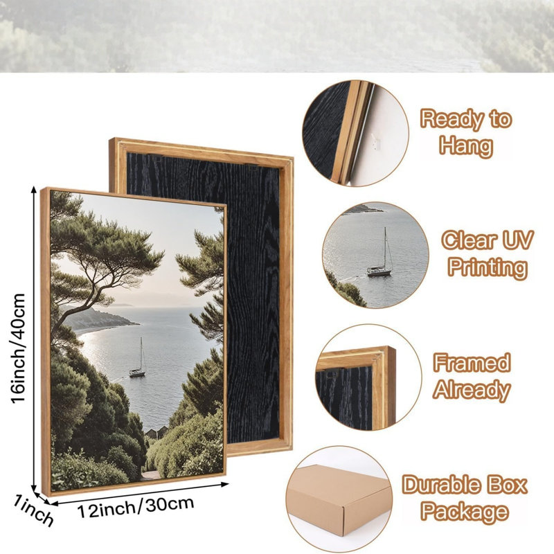 Neutral Cityscape Gallery Framed Wall Art Set, 40 x 30 cm 3 Piece Landscape Canvas Artwork