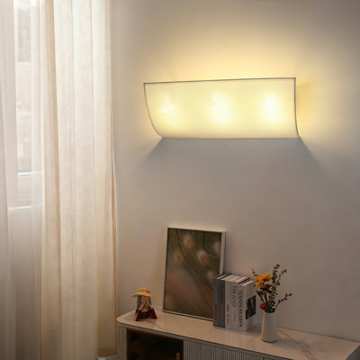 3-Light White Fabric Shade Wall Sconces
