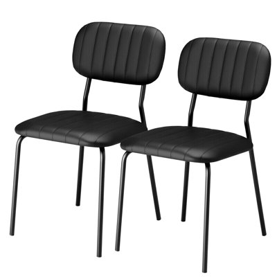 Black Comfort Upholstered Stackable Chair (Set Of 2)