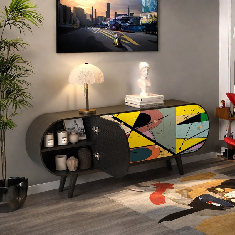 Buffet en pin avec tiroirs de rangement