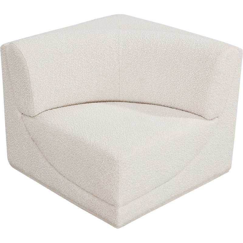 Ollie, 34 po de largeur, Tissu crème bouclé