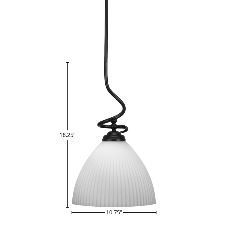 Luminaire suspendu Capri Capri, Noir mat, H 18,25 po x l 10,75 po x P 10,75 po, Gelé