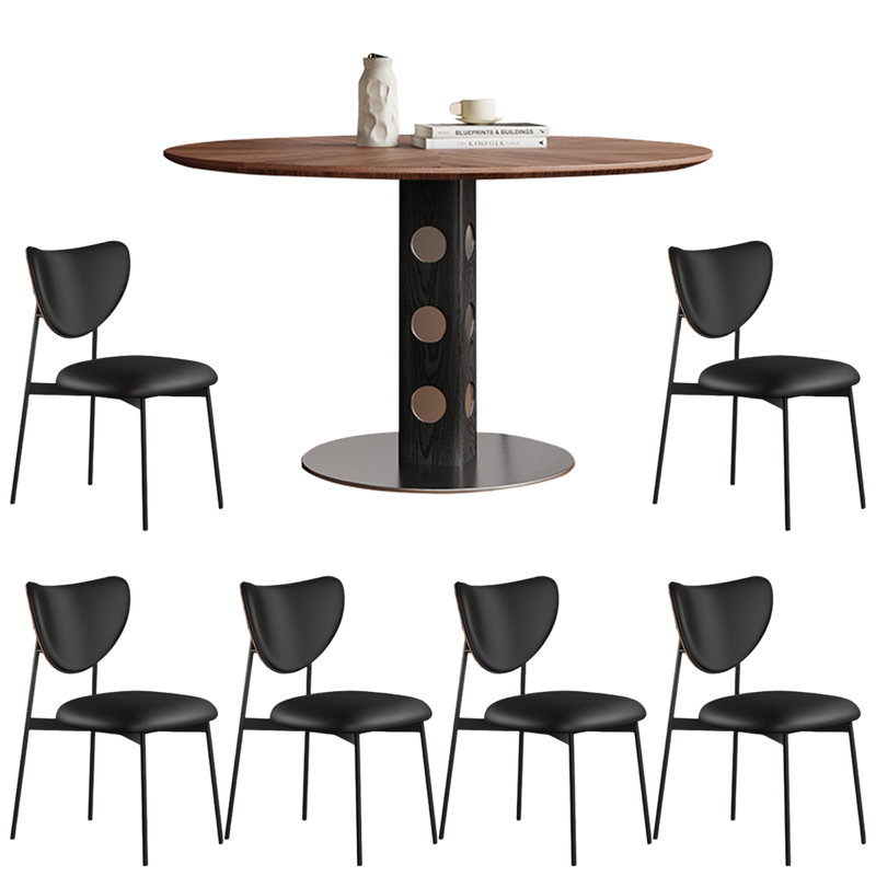 Table ronde en bois massif, H 29,53 po x L 51,18 po x l 51,18 po