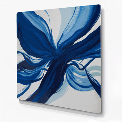 «Lyrical Abstraction 38», art mural en métal bleu