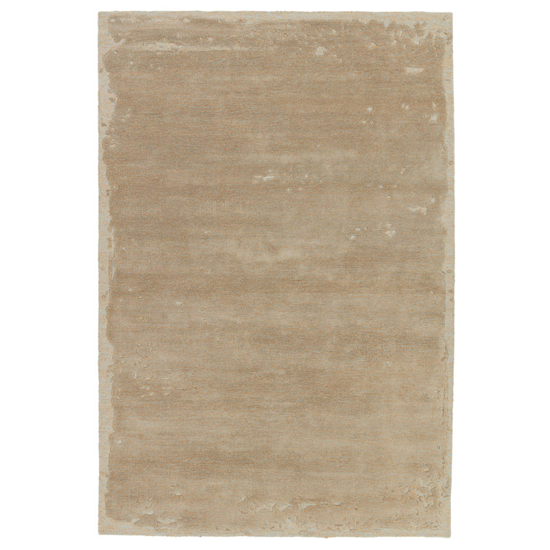 Tapis gris clair / bleu clair fait à la main Ulrich (10 pi x 14 pi), Rectangle de 10 pi x 14 pi