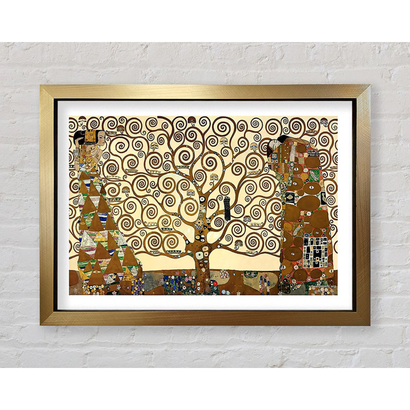 Klimt The Tree Of Life 1 - Single Picture Frame Print, 59.7cm H x 84.1cm W x 3.4cm D, Bronze Framed Paper