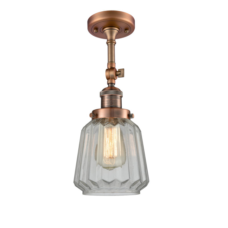 Plafonnier semi-encastré 6 po 1 lumières Vinson, Cuivre antique
