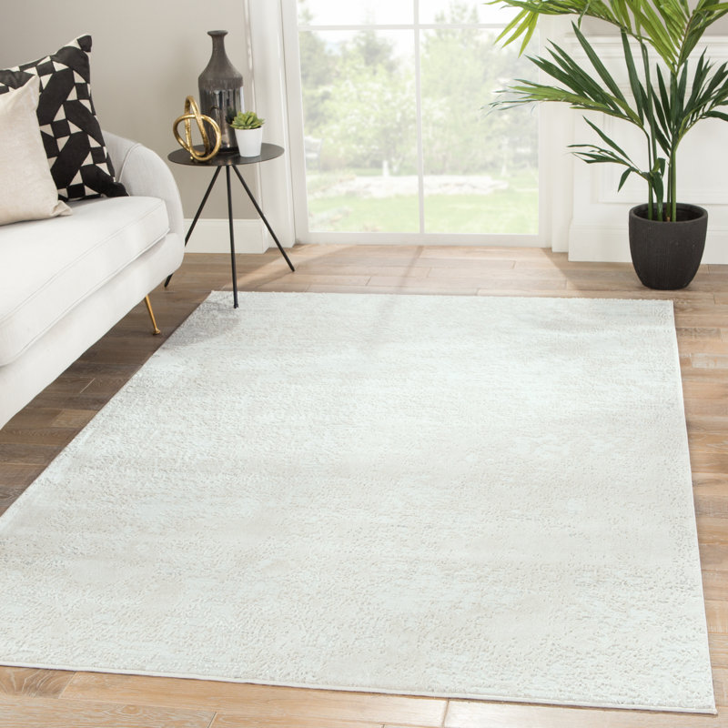Tapis ivoire à motif abstrait Belgr, Rectangle 8 pi x 10 pi