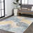 Gryta Coastal Casual Palm Frond Reversible Machine-Washable Cream/Navy Indoor/Outdoor Rug-1299449660