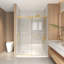 Porte de douche coulissante sans cadre de 56 à 60 po x 76 po, verre trempé transparent de 5/16 po (8 mm), cadre en acier inoxydable, or brossé