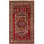 Tapis de lit à main one-of-kind à la main noué la rétro melis rouge 4 pi 9 po x 8 pi laine 2 po Danuel